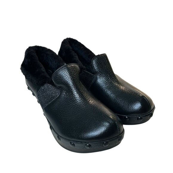 Jax & Bard Kingfield Clogs Black Leather Studded Sherling Women EU 37 US Sz 7 - Picture 2 of 11